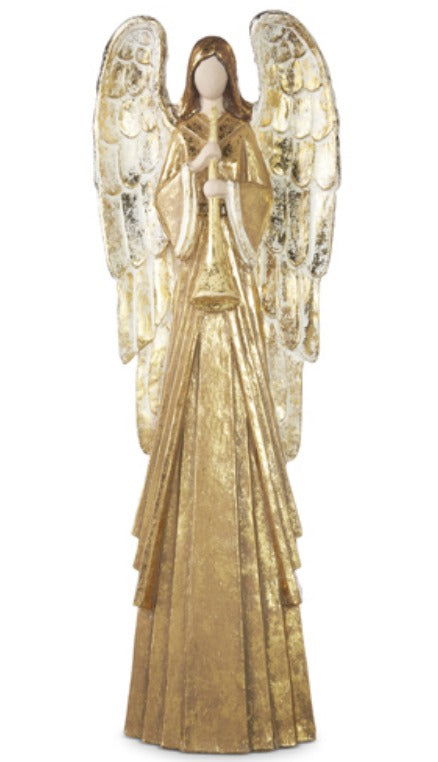GILDED ANGEL WITH HORN
