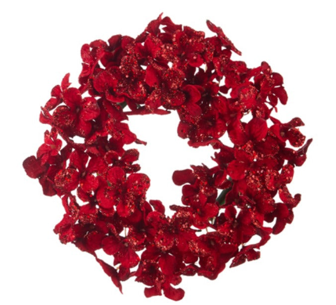 GLITTERED FLORAL MINI WREATH-CANDLE RING