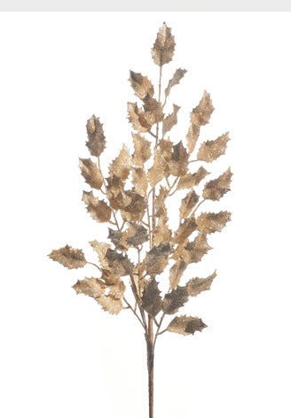 Glittered Leaf Spray