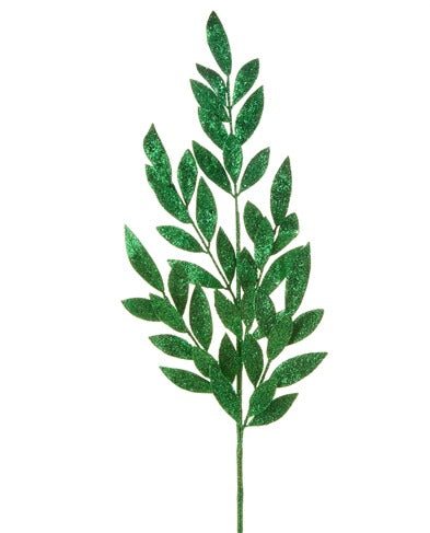 Green Glitter Leaf Spra