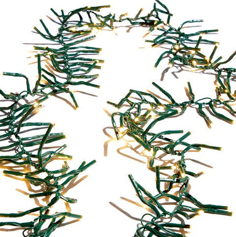 19.6' Cluster Glnd Green Wire W/ 600  White Light W/Remote