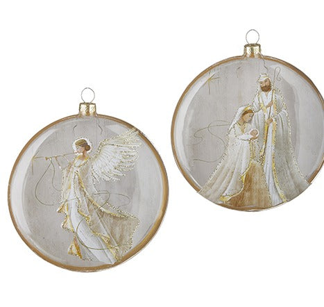 Holy Family and Angel Disc Orn