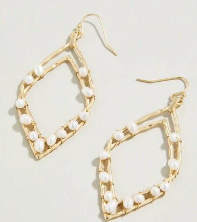 Deco Drama Beaded Earrings Pearl
