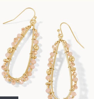 Bayberry Raindrop Earrings Gold/Taupe