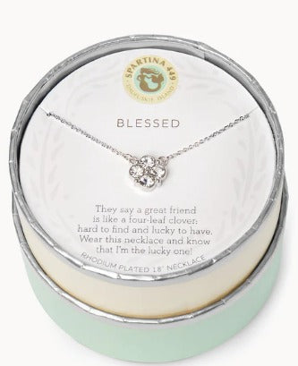Blessed Crystal Clover Silver