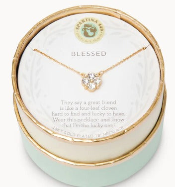 Blessed Crystal Clover Gold
