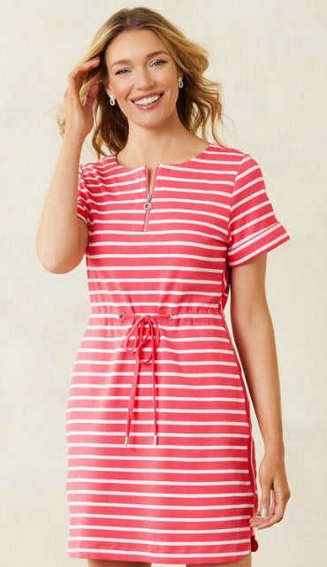 Jovanna Stripe Zip-Front Dress