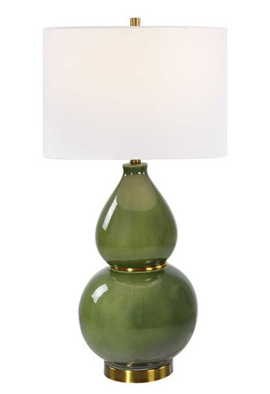 GOURD TABLE LAMP, GREEN