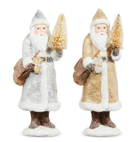GLITTER SANTA WITH TREE