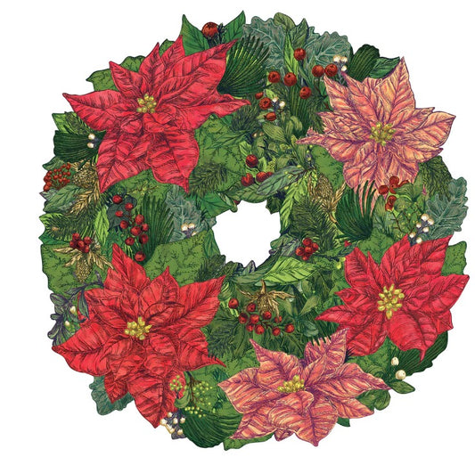 Poinsettia Wreath Placemat