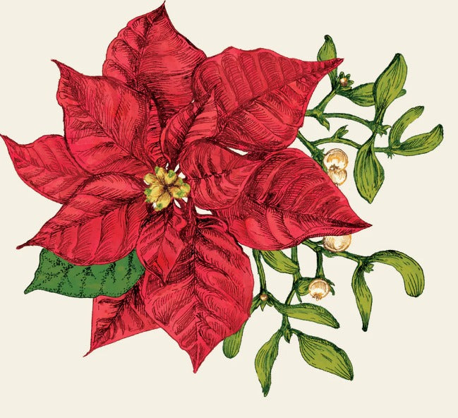 Poinsettia Cocktail Napkin