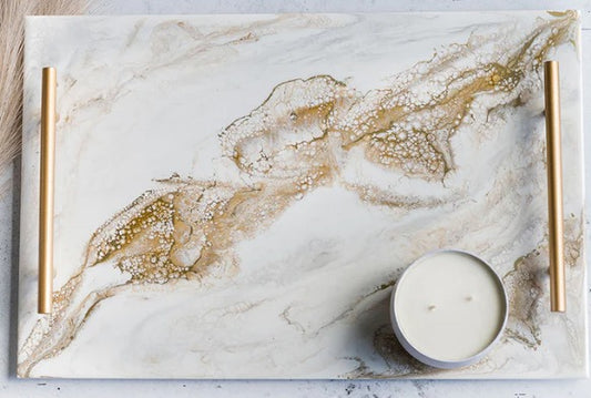 Gold Quartz Acrylic Serving Tray