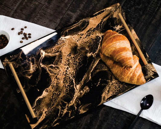 Black Ember Acrylic Serving Tray