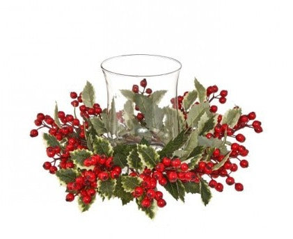 SPRUCE/CEDAR/HOLLY WP BERRY GLASS CAN/HLD