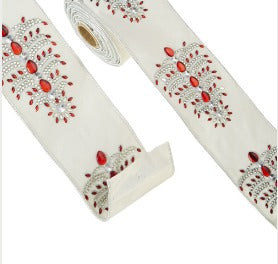 JEWELED TREE WIRED RIBBON