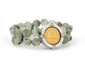 DOUBLE STRAND PREHINITE AND MINI ABEILLE MEDALLION