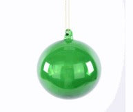 HOLIDAY GREEN GLASS BALL ORN
