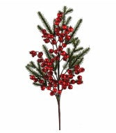 RED BEAD BERRY PINE SPRAY
