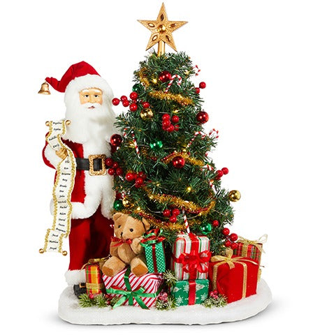 Lighted Tree with Santa