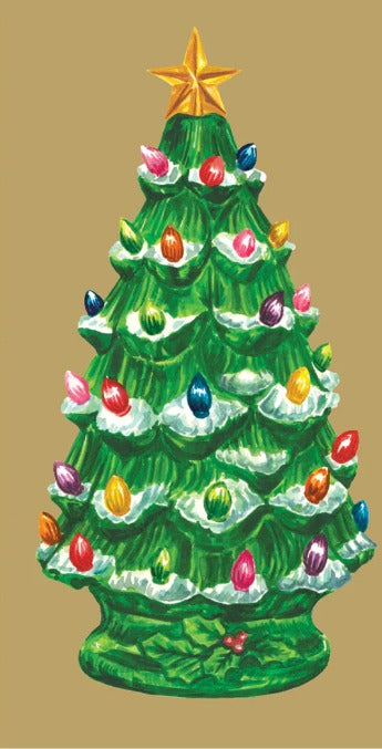 Vintage Christmas Tree Guest Napkin