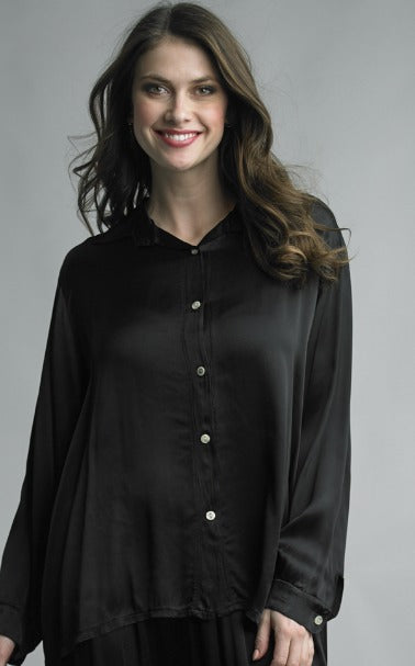 Button Front Silk Tunic