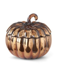 Large Brown Mercury Glass Pumpkin Poured Candles