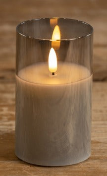 CHARCOAL GLASS 3D FLAME CANDLE
