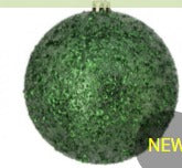 GREEN BEADED METALIC BALL ORN