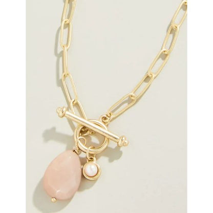 Suzy Toggle Necklace 18" Blush