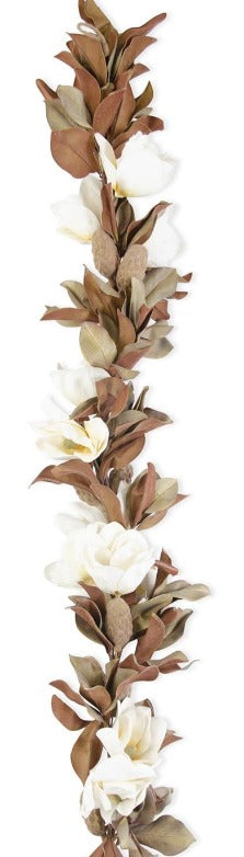 REAL TOUCH WHITE MAGNOLIA GARLAND
