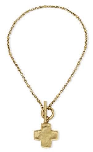 Life in Balance Cross Toggle Necklace