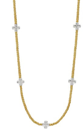 Life in Balance Cross Mini Ball Necklace
