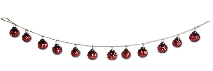 Red Mercury Glass Round Orn