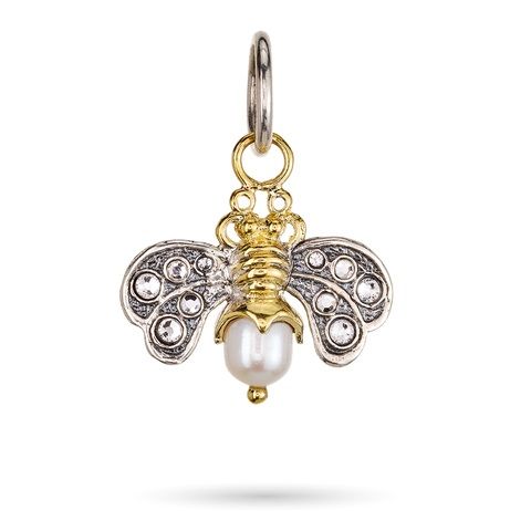 Crystal Honeypearl Bee Charm