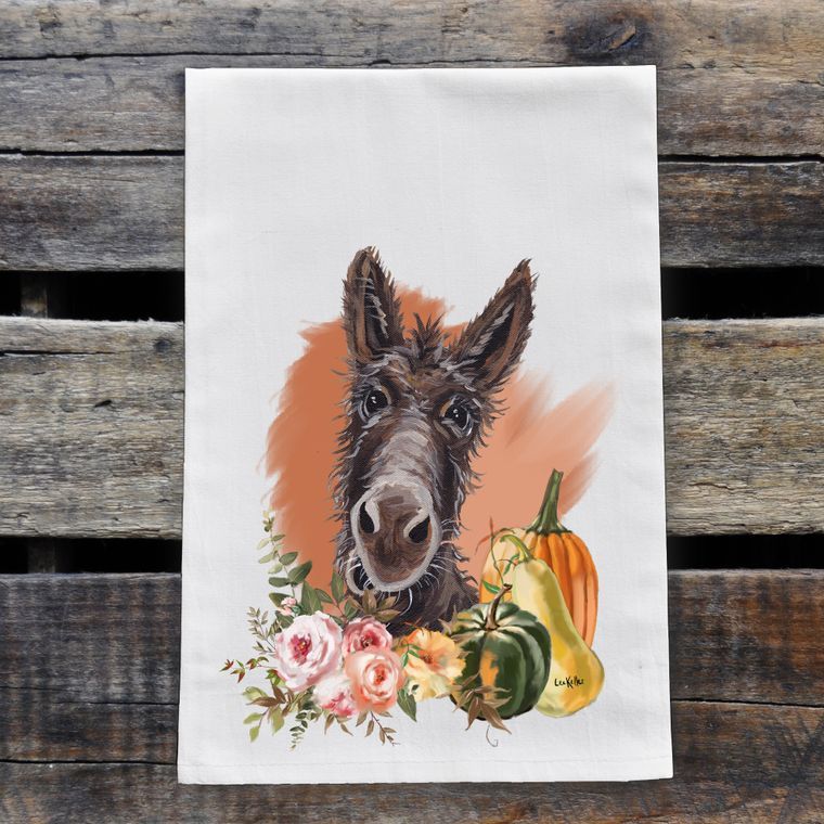 Fall Donkey Tea Towel