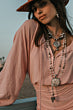 LINEN MIX WITH AUSTRIAN CRYSTAL AND REPUBLIQUE MEDALLION